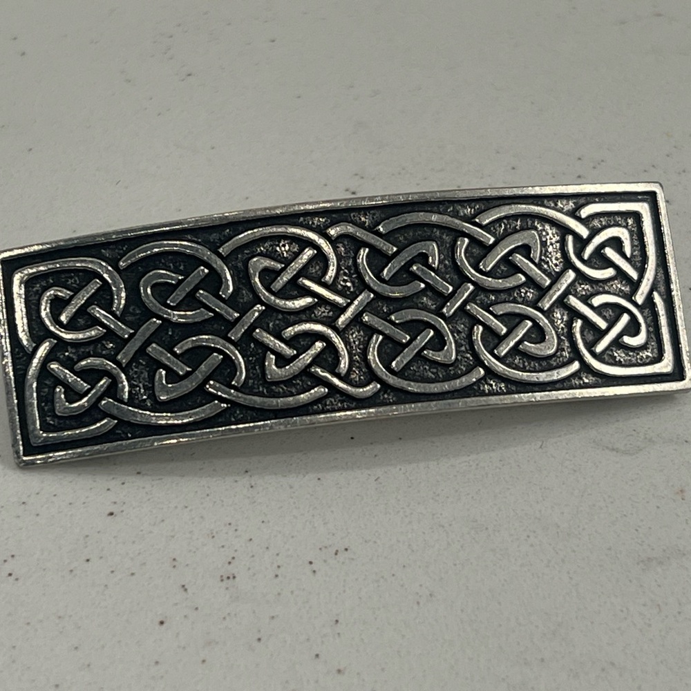 Barrette handcrafted by Oberon Design Silver Celtic